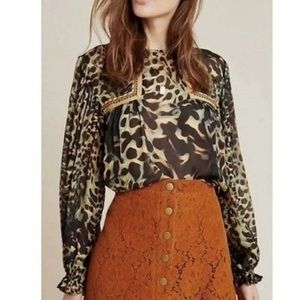 Blank London Size Small Bohemian Blouse 100% Super Soft Viscose Long Sleeves